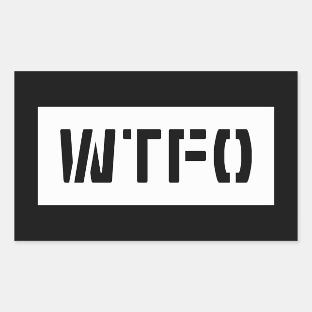 WTFO RECTANGULAR STICKER (Front)