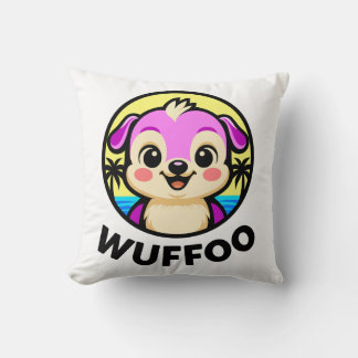 Wuffoo Adventures Cute Kawaii Puppy animation logo Cushion