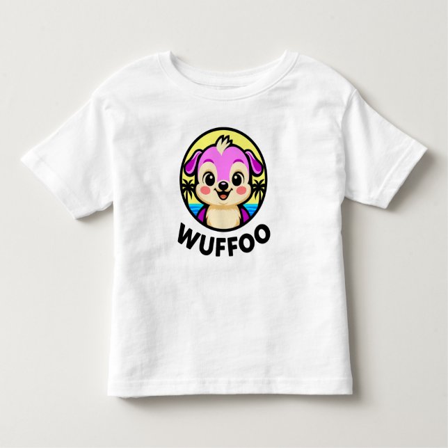 Wuffoo Adventures Cute Kawaii Puppy animation logo Toddler T-Shirt (Front)