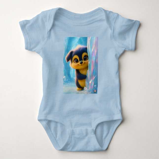 Wuffoo Molli Cute Kawaii Puppy Ice cave Baby Bodysuit (Front)