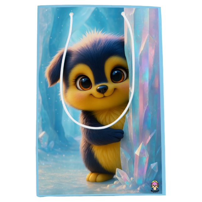 Wuffoo Molli Cute Kawaii Puppy Ice cave Medium Gift Bag (Front)