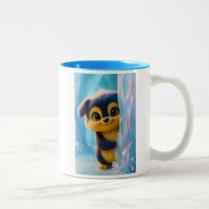Wuffoo Molli Cute Kawaii Puppy Ice cave  Two-Tone Coffee Mug