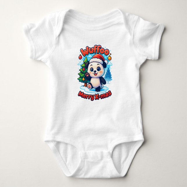 Wuffoo Poppi Merry X-mas Kawaii 3D Holiday Baby Bodysuit (Front)