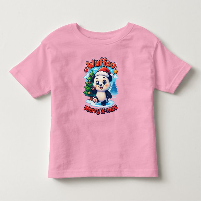 Wuffoo Poppi Merry X-mas Kawaii 3D Holiday Toddler T-Shirt (Front)
