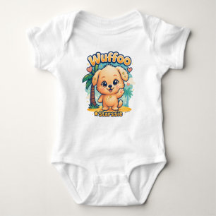 Wuffoo Starssie Kawaii Puppy Tropical Island Baby Bodysuit