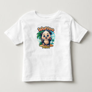 Wuffoo Surffie Cute Kawaii Puppy Tropical Island Toddler T-Shirt