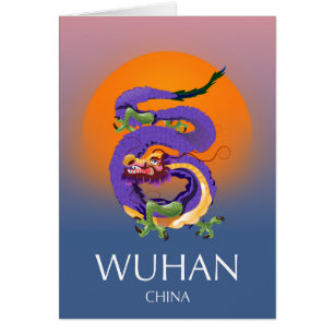 Wuhan China Dragon travel poster