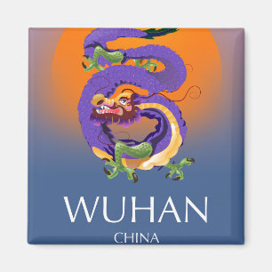 Wuhan China Dragon travel poster Magnet
