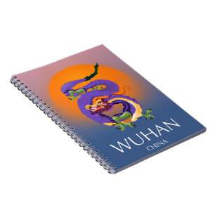 Wuhan China Dragon travel poster Notebook
