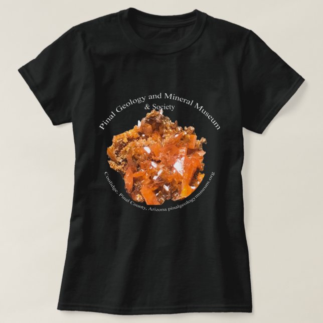 Wulfenite Logo of the Pinal Geology Museum T-Shirt (Design Front)