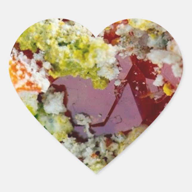 Wulfenite Specimen Heart Crystal Gemstone Art Sticker (Front)
