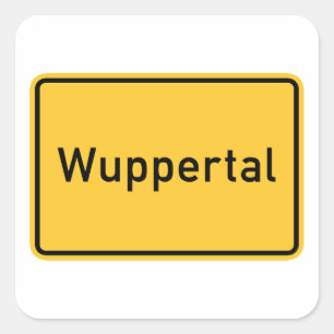 Wuppertal, Germany Road Sign Square Sticker