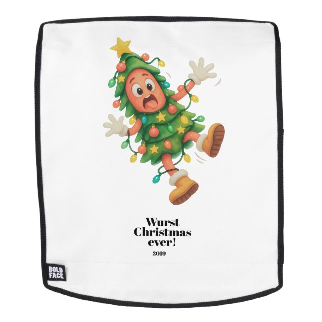 Wurst Christmas ever! Funny  Salami  Backpack (Removable Face)