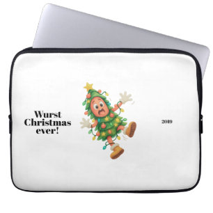 Wurst Christmas ever! Funny Salami Laptop Sleeve