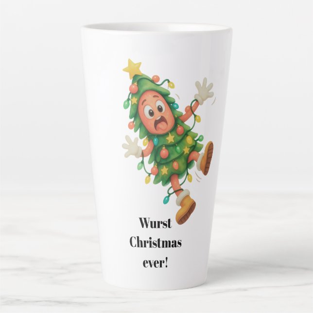 Wurst Christmas ever! Funny Salami  Latte Mug (Front)