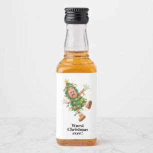 Wurst Christmas ever! Funny  Salami  Liquor Bottle Label