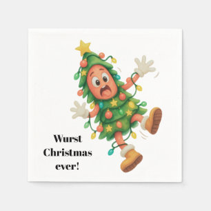 Wurst Christmas ever! Funny Salami Napkin