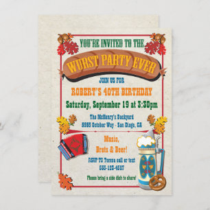 Wurst Party Ever Oktoberfest Invitations