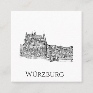 Würzburg Bavaria Cityscape Minimalist Line Art Square Business Card