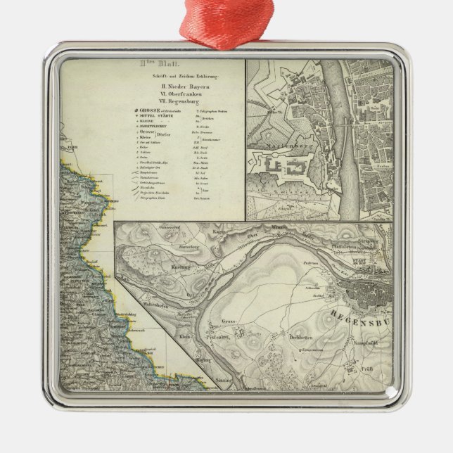 Wurzburg, Bavaria, Regensburg Metal Ornament (Front)