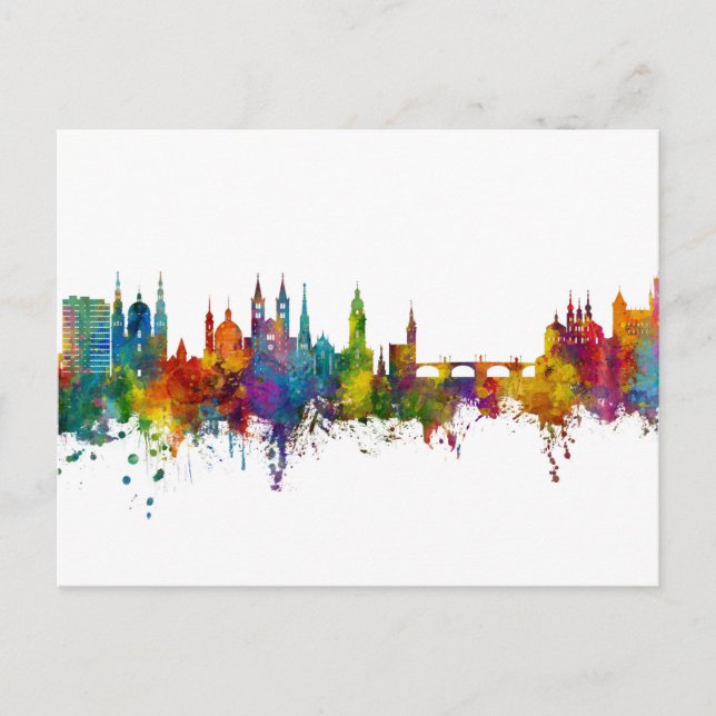 Würzburg Germany Skyline Postcard (Front)
