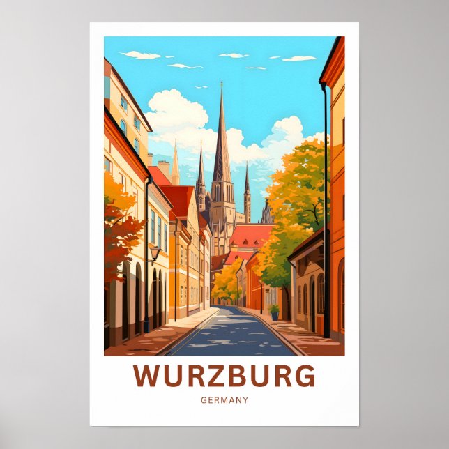 Wurzburg Germany Travel Print (Front)