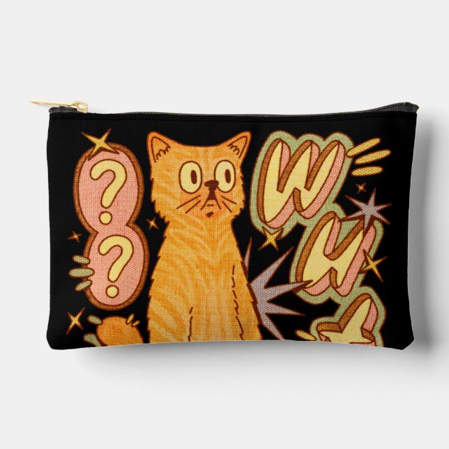 Wut? / An Orange Cat Illustration Accessory Pouch (Front)
