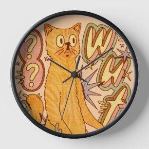 Wut? / An Orange Cat Illustration Clock