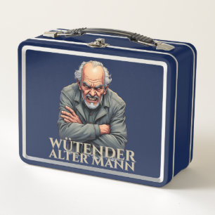 Wütender Alter Mann – Cartoon-Illustration Metal Lunch Box
