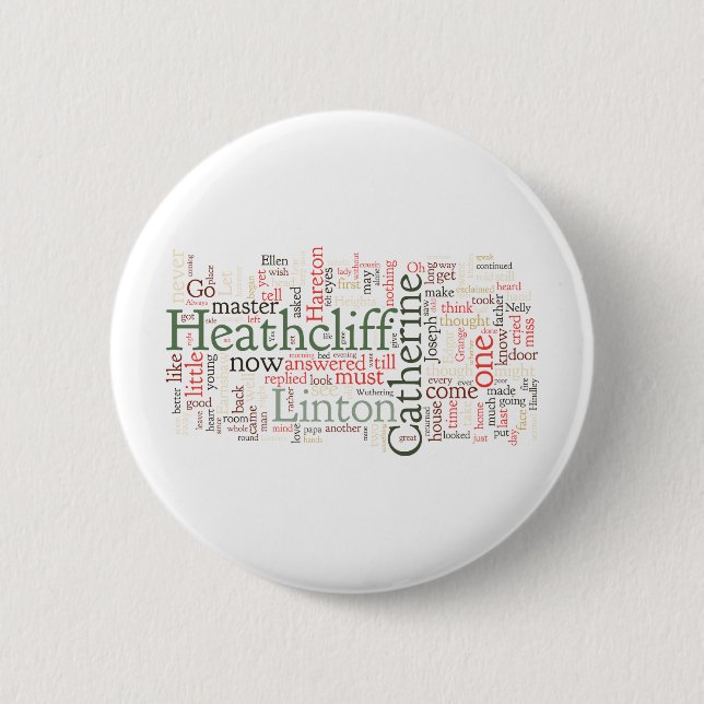 Wuthering Heights Word Cloud 6 Cm Round Badge (Front)