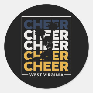 Wv Cheer West Virginia Cheerleader Cheerleading Da Classic Round Sticker