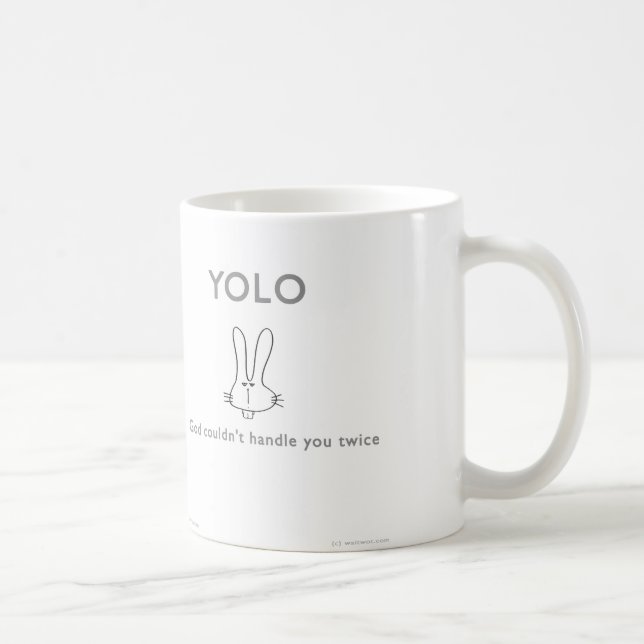 ww040 YOLO god twice badass bunny waitwot Coffee Mug (Right)