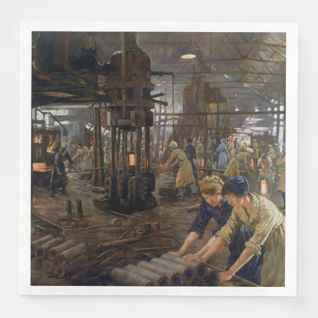 WW1 1918 Women Working at a Munitions a Factory  Napkin (Front)