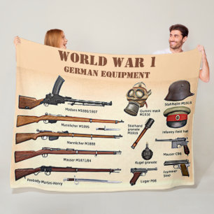 WW1 GERMAN EQUIPMENT FLEECE BLANKET