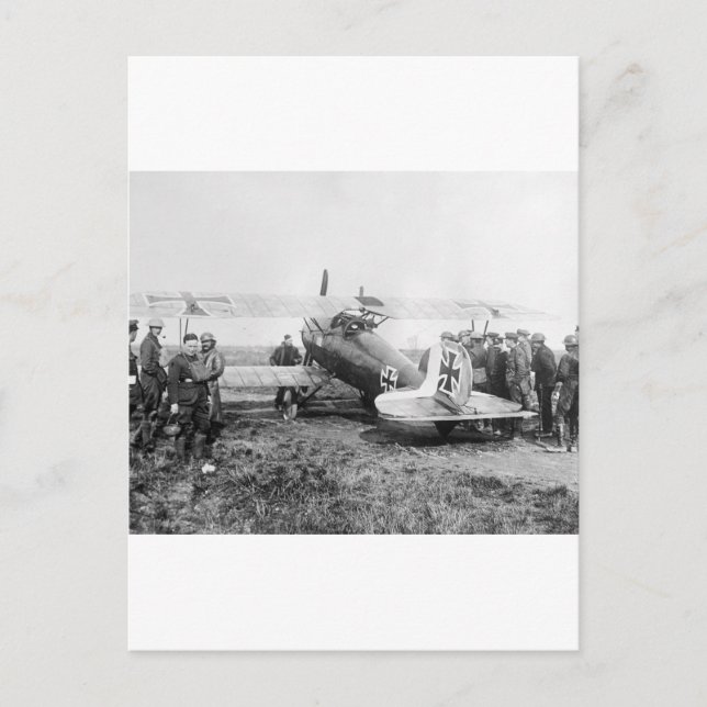 WW1 German Fighter Plane, 1910s Postcard (Front)