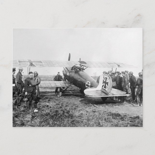 WW1 German Fighter Plane, 1910s Postcard (Front)