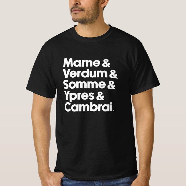 WW1 Historic Battles  T-Shirt (Front)