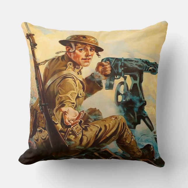 WW1 Propaganda "Ammunition" poster Cushion (Front)