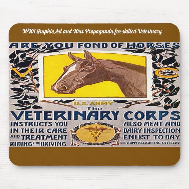 "WW1 Veterinary Recruitment Poster" Mouse Pad (Front)