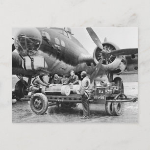 WW2 Aeroplane and Crew: 1940s Postcard