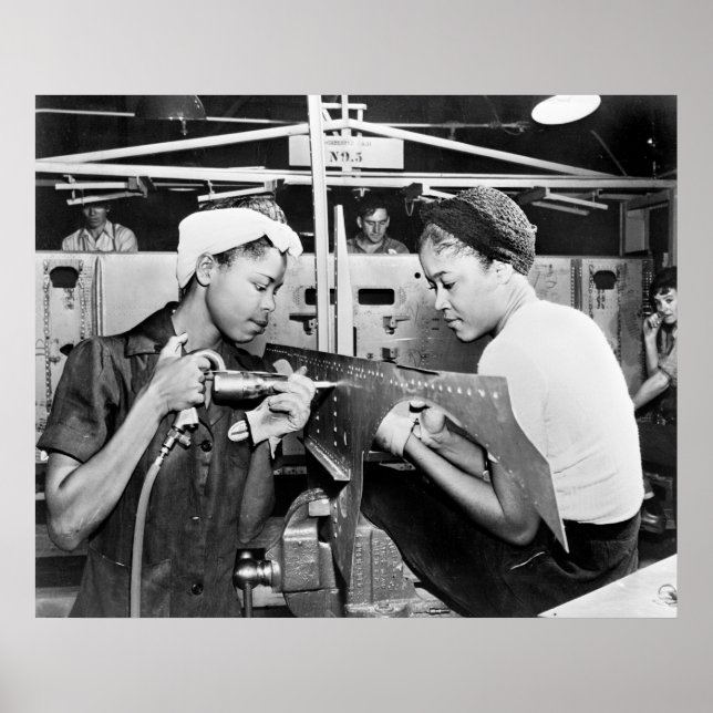 WW2 Aircraft Factory, 1940s Poster (Front)