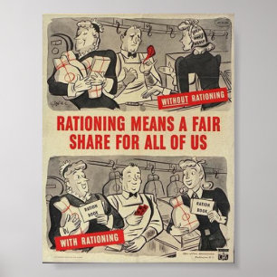 WW2 American Poster- "Rationing..." Poster