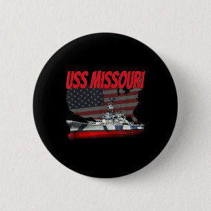 Ww2&cold War Veteran Battleship Uss Missouri B 6 Cm Round Badge