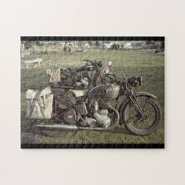 WW2 Canadian Motorbikes Normandy France Puzzle (Horizontal)