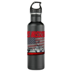 WW2&Cold War Veteran Battleship USS Missouri BB-63 710 Ml Water Bottle