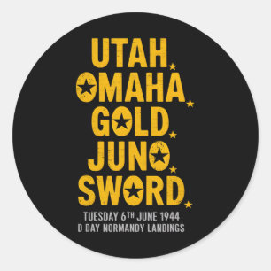 Ww2 D Day Beaches World War 2 Army Hero Normandy L Classic Round Sticker