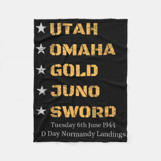 Ww2 D Day Beaches World War 2 Army Hero Normandy L Fleece Blanket