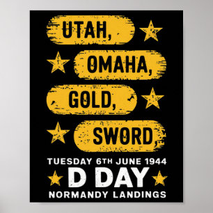 Ww2 D Day Beaches World War 2 Army Hero Normandy L Poster