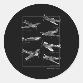 Ww2 Fighter Aircraft Classic Round Sticker