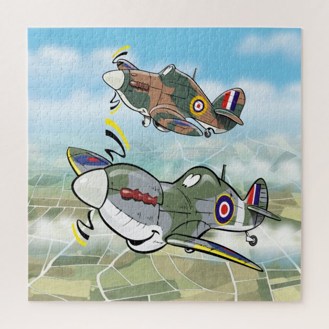 WW2 fighter planes Hurricane and Spitfire Jigsaw Puzzle (Vertical)